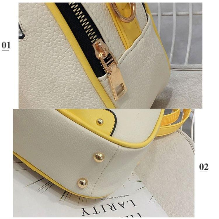 Litchi Texture PU Leather Double Shoulders School Bag Mini Travel Backpack Bag (Purple)