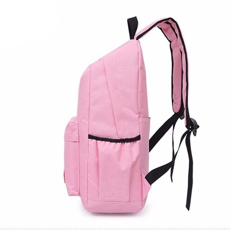 Double Zipper Design Polyester Double Shoulders School Bag Travel Backpack Bag (Cyan)