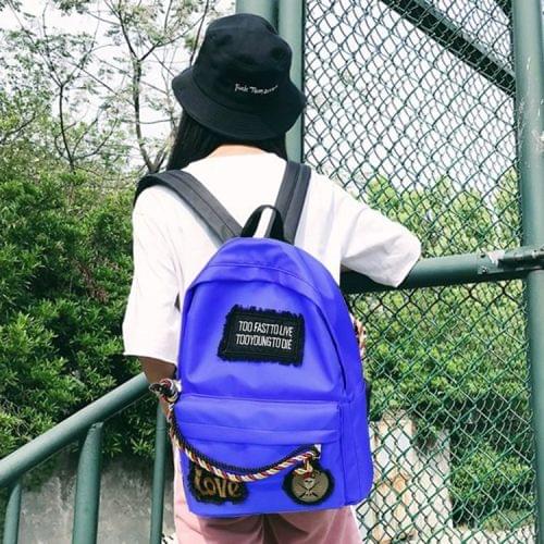 Skull Pattern Nylon Casual Double-shoulder Bag Messenger Bag (Blue)