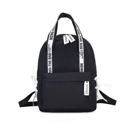 Large Capacity Nylon Travel Bags Girls Bow Backpack(Black)