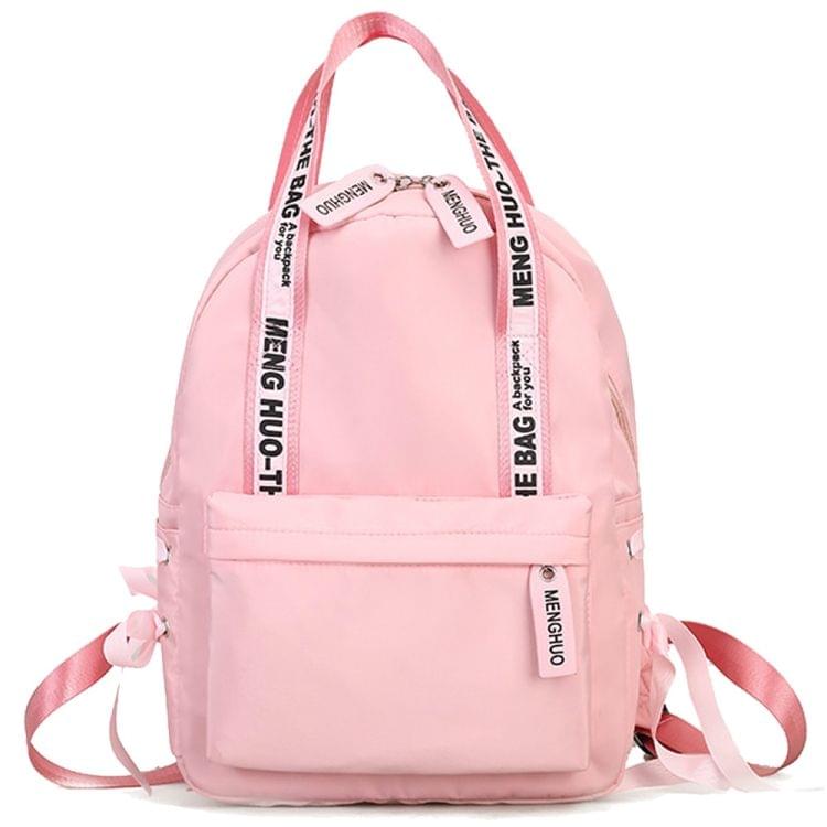 Large Capacity Nylon Travel Bags Girls Bow Backpack(Black)