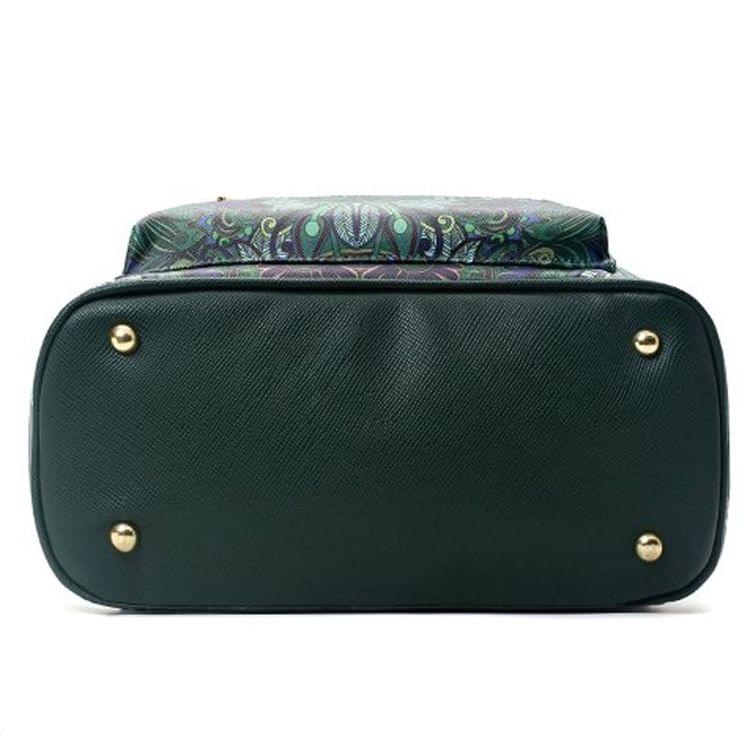 Leisure Fashion Creative Printing Design Double Shoulders Bag (Green)
