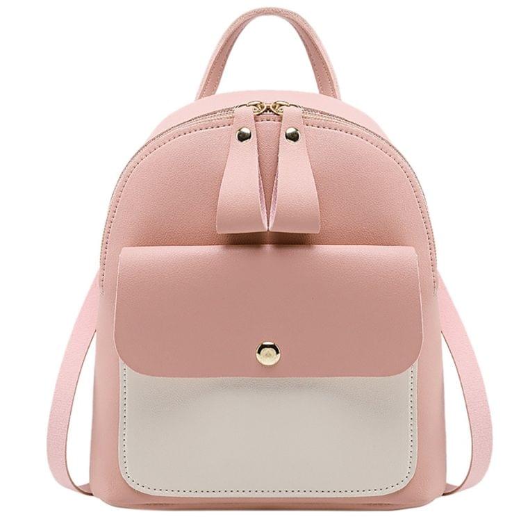 Mini Women Small Backpack Messenger Bag(Black)