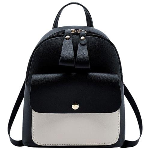 Mini Women Small Backpack Messenger Bag(Black)