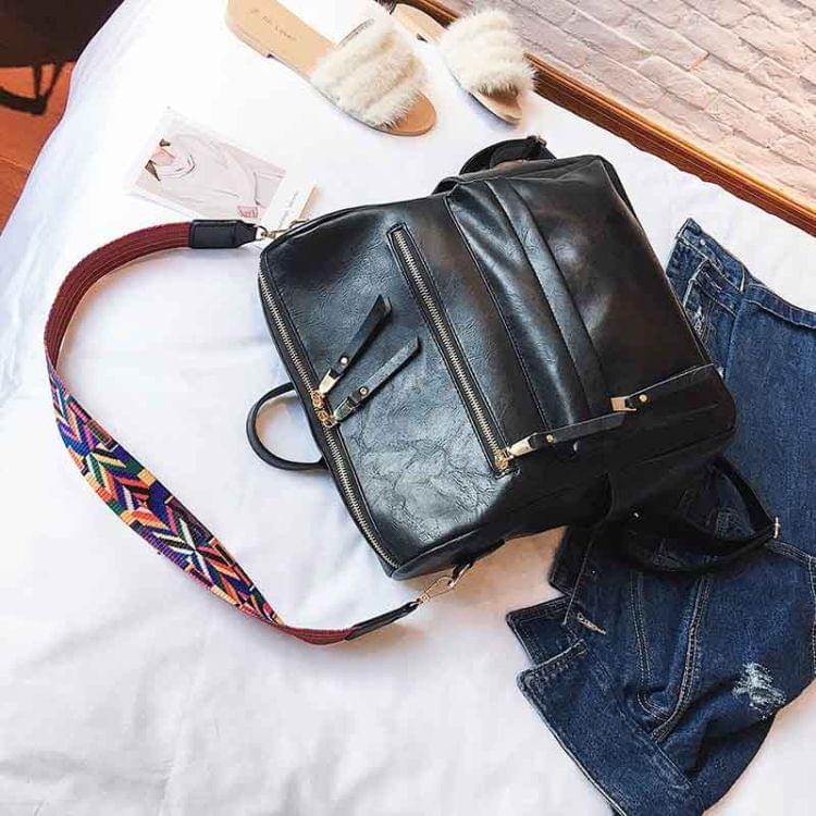 Multifunction Travel Bags Students Leather Bag Large Backpack(Brown)