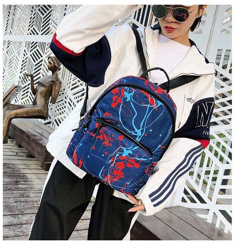 Fashion Girl Backpack Double Shoulders School Bag (Blue)