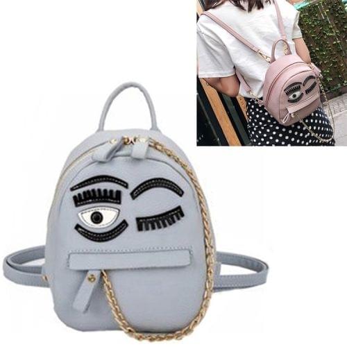 Wink Pattern Casual Double Shoulder Bag Ladies Handbag Messenger Bag (Grey)