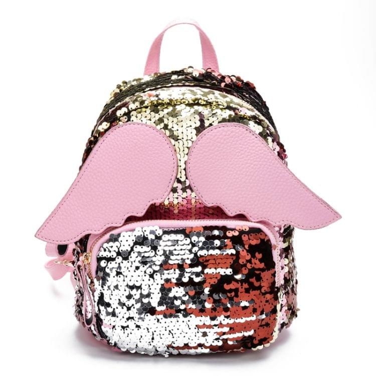 Brilliant Sequins Shoulder Bag Angel Wing Shape Bag(Silver)