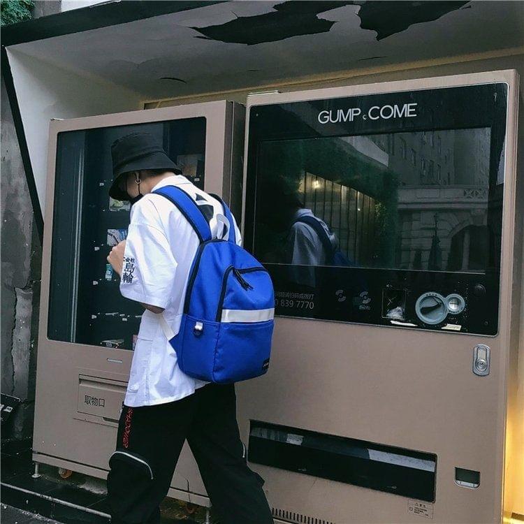 Double Shoulders School Bag Travel Backpack Bags (Blue)
