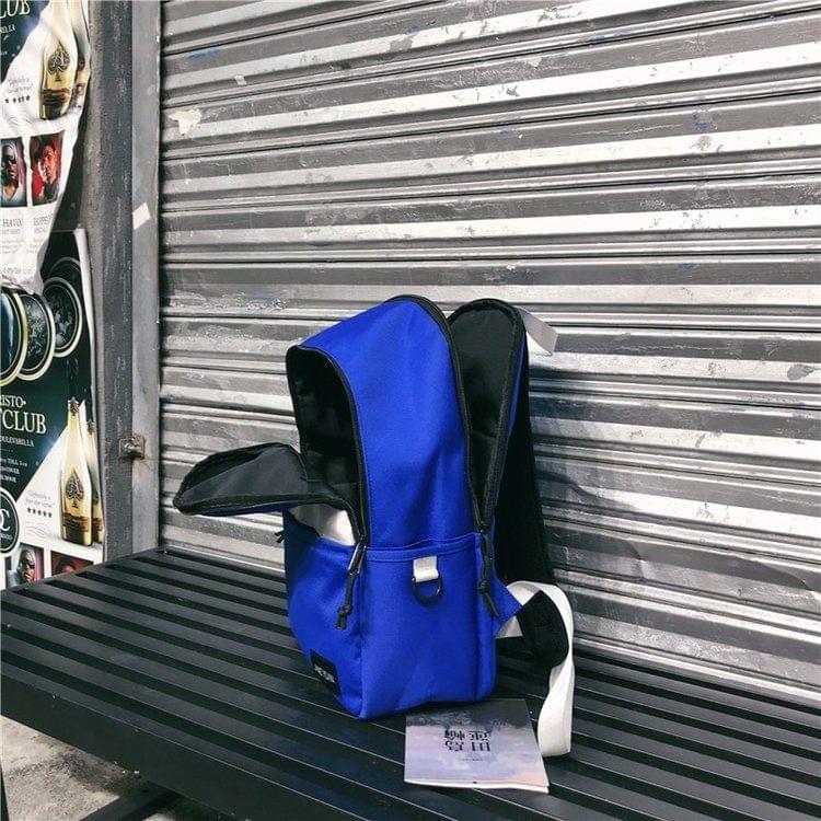 Double Shoulders School Bag Travel Backpack Bags (Blue)