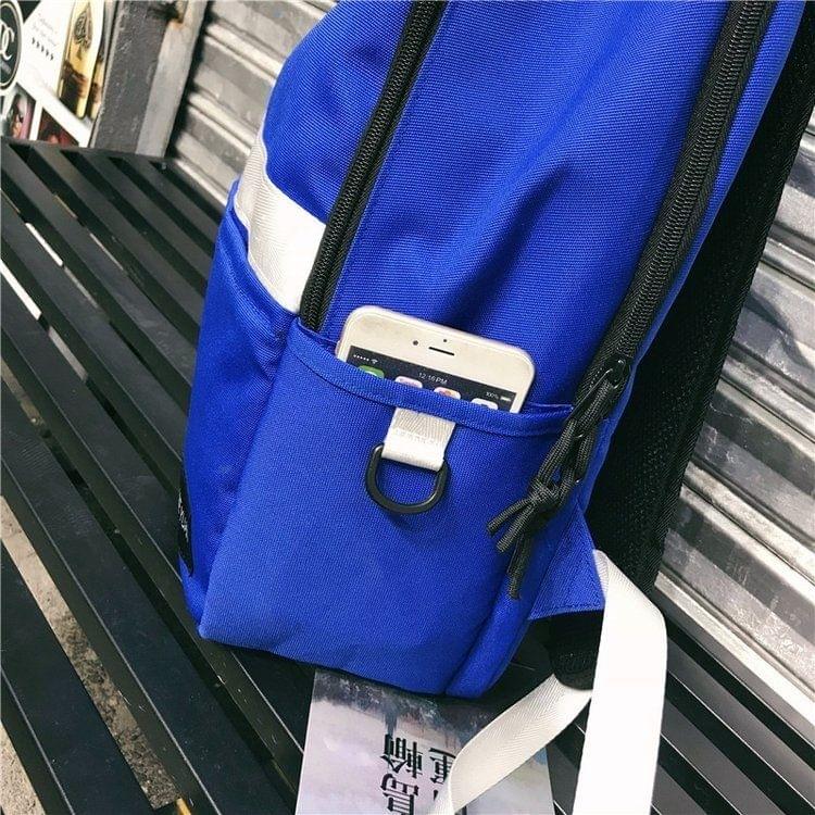 Double Shoulders School Bag Travel Backpack Bags (Blue)