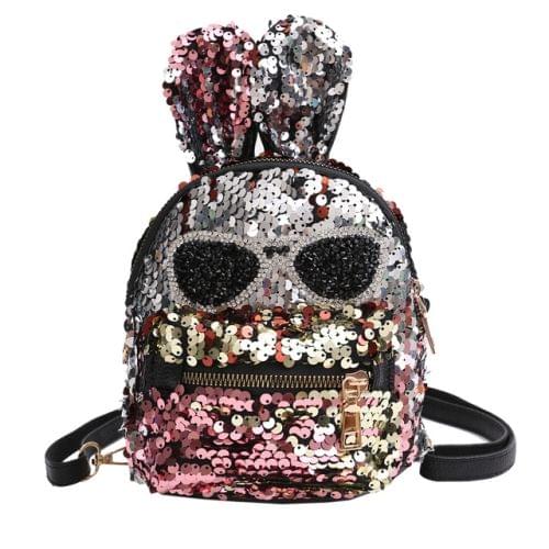 Sequins Shoulder Bag Student Children School Bag(Multicolour)