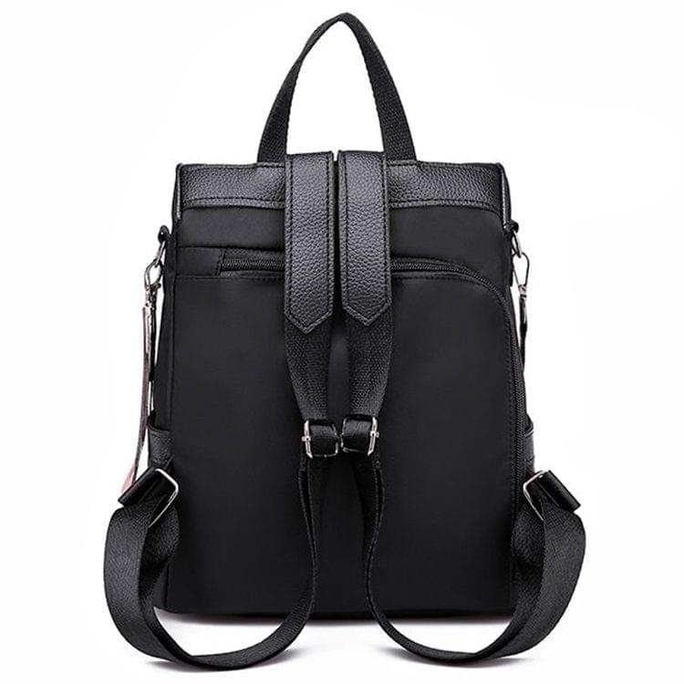 Oxford Cloth Double Shoulder Strap Single & Double Shoulder Bag Messenger Bag with Kitten Pendant (Wine Red)