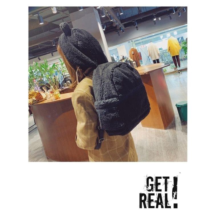Plush Cute Bear Handbag Double Shoulder Bag Girl Backpack