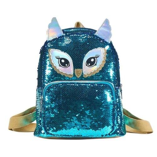 Fashion Waterproof Sequins Student Bag Travel Campus Backpack(Blue)