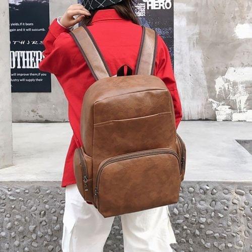 Stereoscopic PU Leather Sports Double-shoulder Bag Messenger Bag for Men (Khaki)