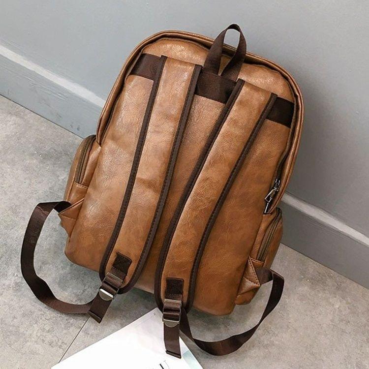 Stereoscopic PU Leather Sports Double-shoulder Bag Messenger Bag for Men (Khaki)