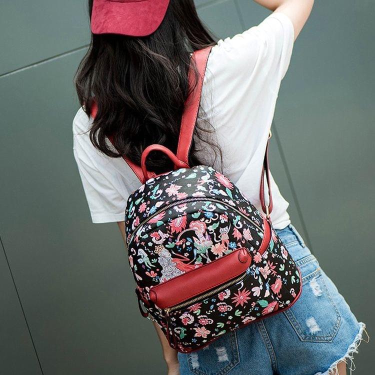 Leisure Fashion PU Leather Double Shoulders Bag (Red)