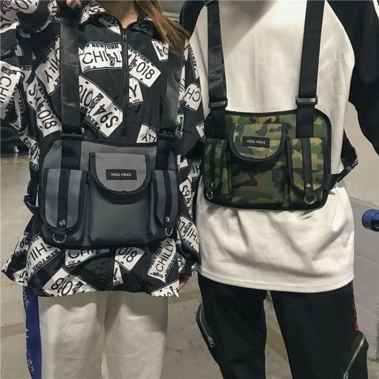 Casual Sports Backpack Contrast Color Men and Women Student Bag(Gray)
