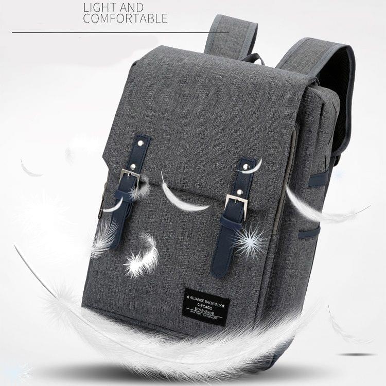 Oxford Cloth Double Shoulders School Bag Travel Backpack Bag (Gray)