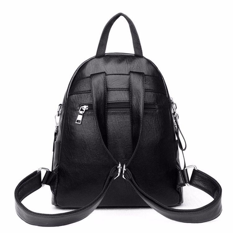 Pure Color Casual PU Double-shoulder & Single-shoulder Bag Ladies Handbag Backpack Bag (Purple)