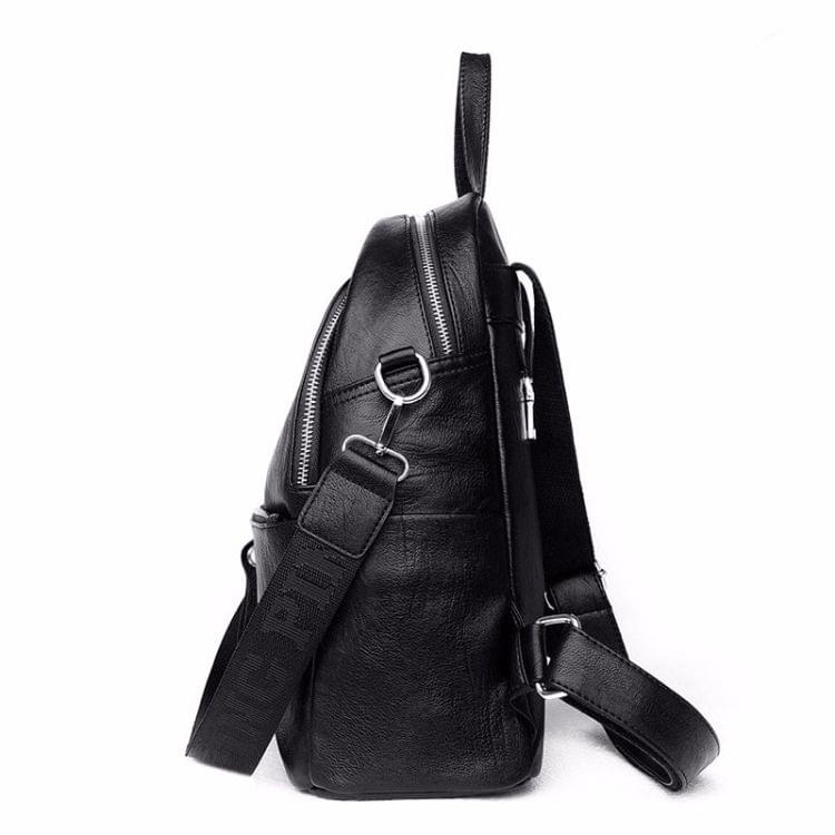 Pure Color Casual PU Double-shoulder & Single-shoulder Bag Ladies Handbag Backpack Bag (Purple)