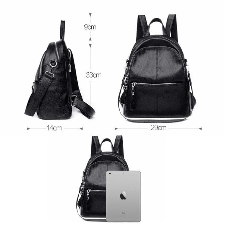 Pure Color Casual PU Double-shoulder & Single-shoulder Bag Ladies Handbag Backpack Bag (Purple)