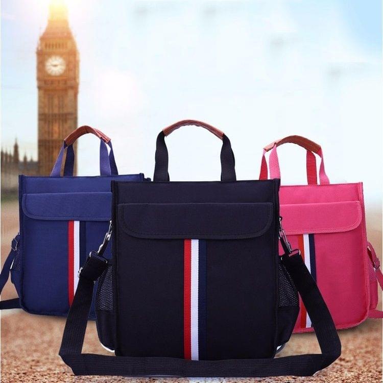 British Style Students Double Shoulders School Backpack Bag Single Shoulder Crossbody Bag (Rose Red)