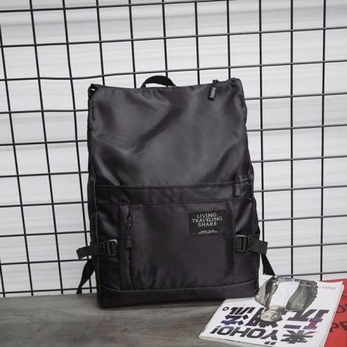 Leisure Fashion Nylon Backpack Handbag(Black)