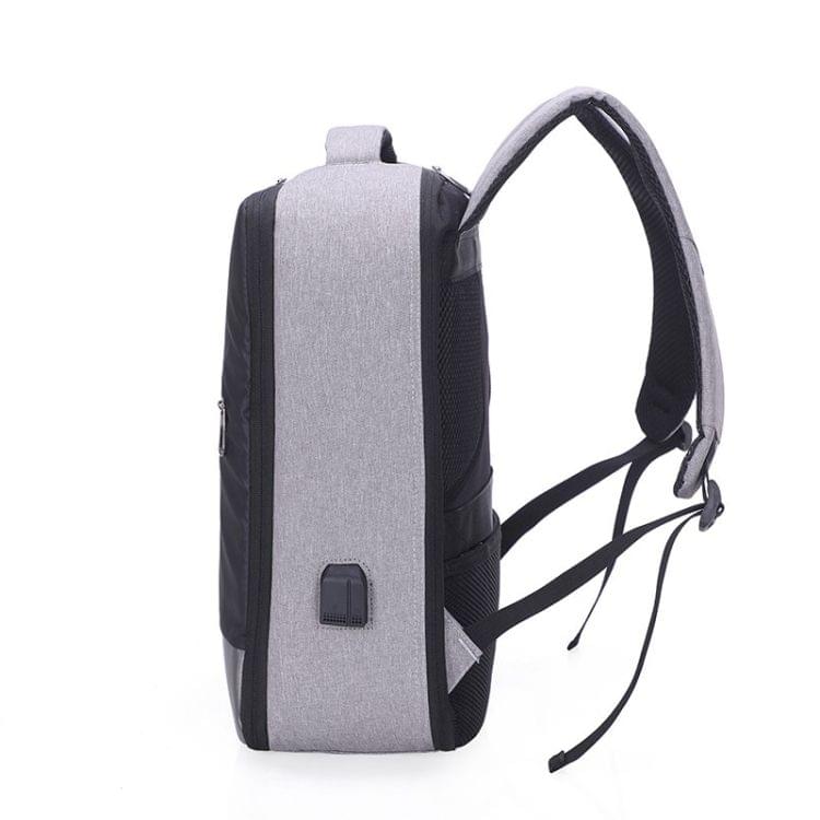 Multi-Function Oxford Portable Casual Double Shoulders Bag with Earphone Line Hole & USB Charging (Blue)