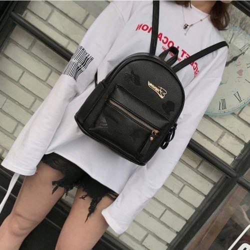 Cute Bag Girl Backpack Casual Handbag Shoulder Bag (Black)