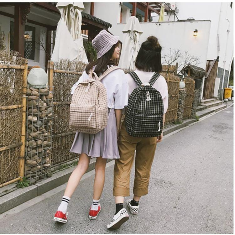 Large Capacity School Bags Backpack Travel Bag Female Bagpack(Black  )