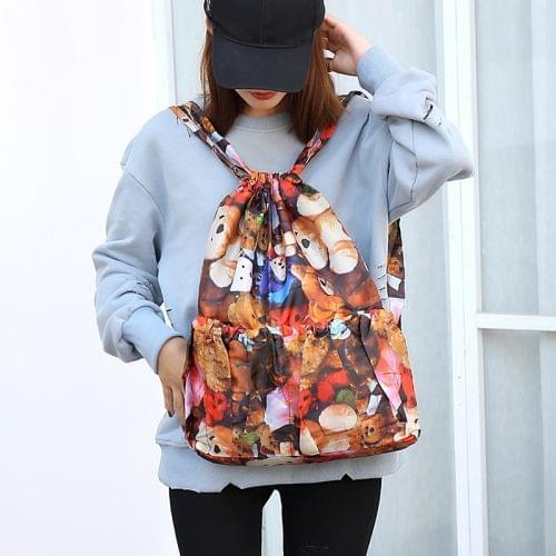 Printing Double Shoulders Drawstring Sports Backpack Bag (Bear)