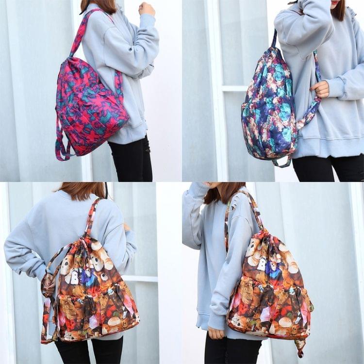 Printing Double Shoulders Drawstring Sports Backpack Bag (Bear)