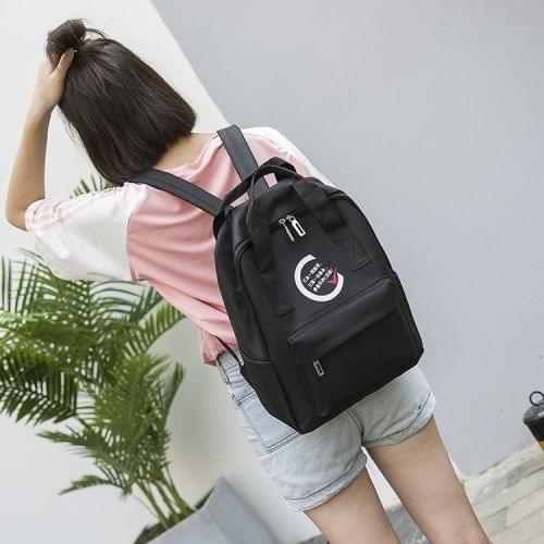Leisure Fashion Double-shoulder Bag Handbag School Bag (Black)