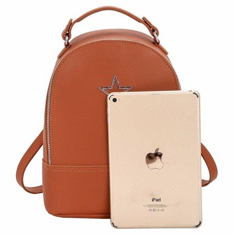 Solid Color PU Leather Double-shoulder Bag Ladies Handbag Messenger Bag (Black)