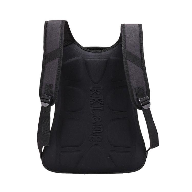 Multi-Function Oxford Portable Casual Double Shoulders School Bag Travel Backpack Bag with Earphone Line Hole & USB Charging (Navy Blue)