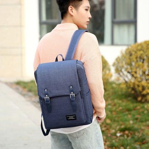 Oxford Cloth Double Shoulders School Bag Travel Backpack Bag (Blue)