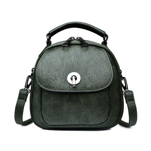 Fashion PU Double Shoulders Bag Messenger Bag Ladies Backpack Handbag (Green)