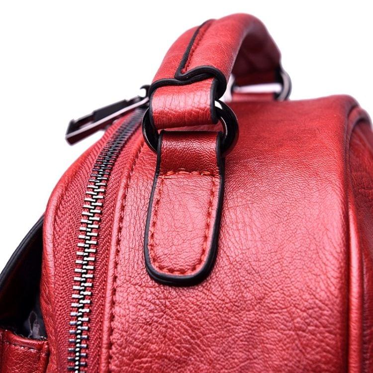 Fashion PU Double Shoulders Bag Messenger Bag Ladies Backpack Handbag (Green)