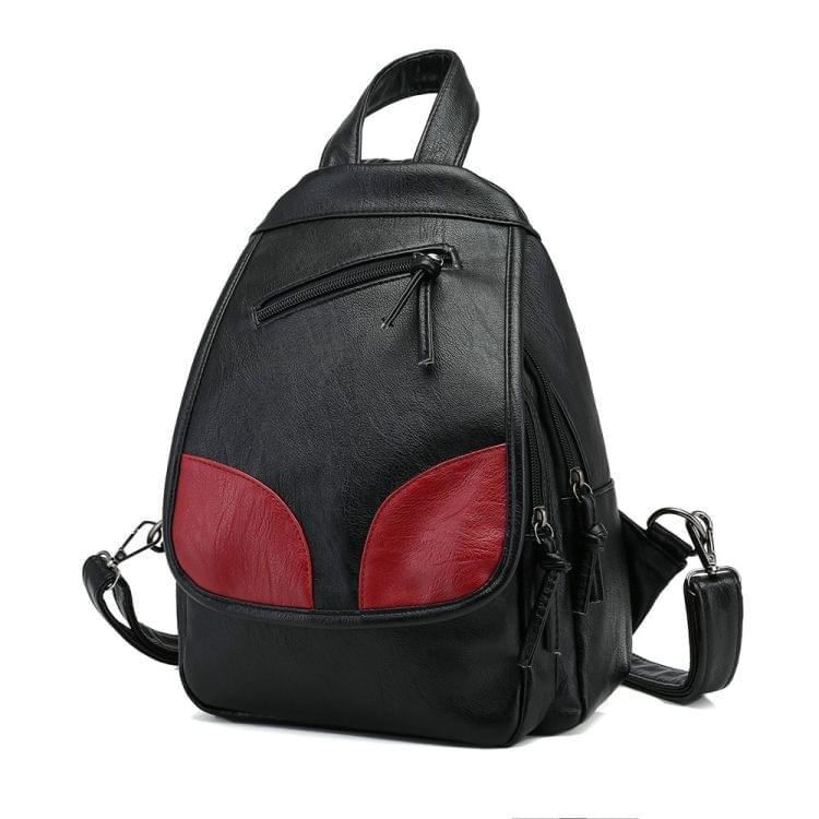 Multifunctional PU Backpack Women's Shoulder Bag (Red Pattern)