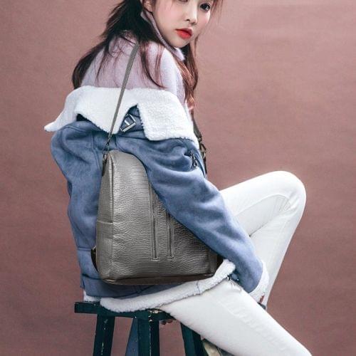 Dual-use Backpack Ladies Bag Travel Bag College Style School Bag (Grey)
