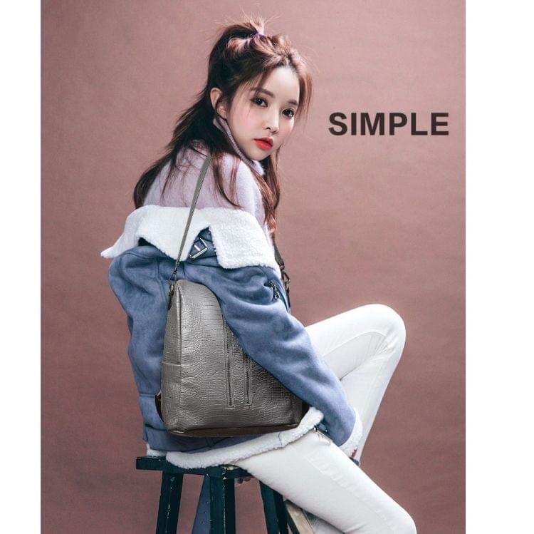 Dual-use Backpack Ladies Bag Travel Bag College Style School Bag (Grey)