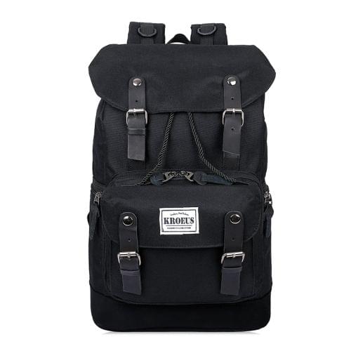 High Capacity Leisure Fashion Double Shoulders Bag Backpack(Black)