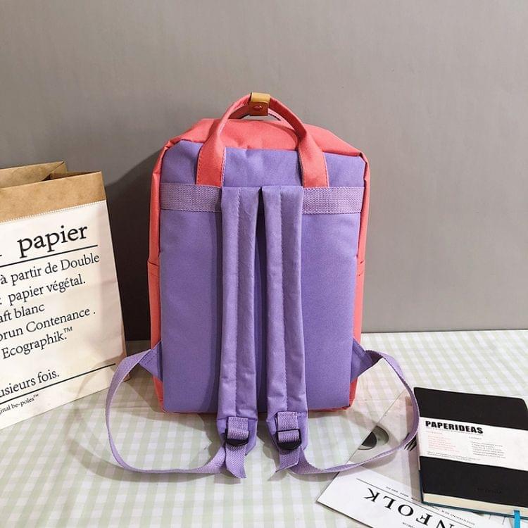 Oxford Cloth School Backpack Casual Handbag Waterproof Shoulder Bag (Red Purple)