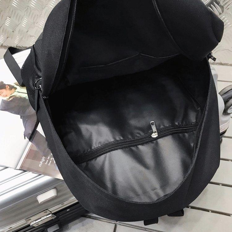 Double Shoulders School Bag Travel Backpack Bag (Blue)