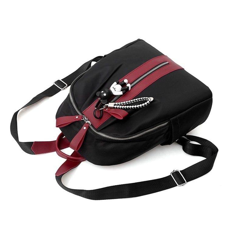 School Backpack Casual Handbag Shoulder Bag (Wine Red)
