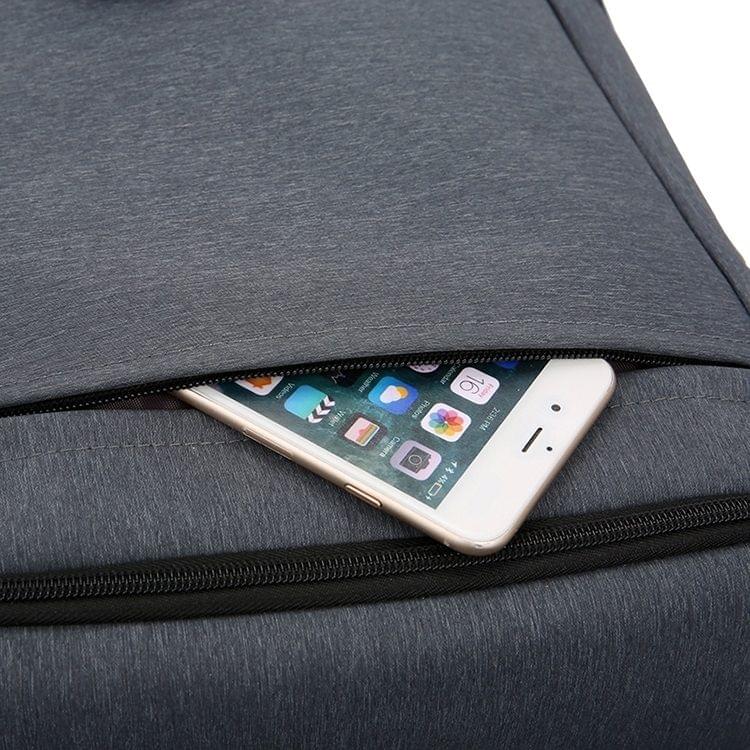 Business Computer Bag Single & Double Shoulders Bag Messenger Bag with USB Charging Hole (Gray)