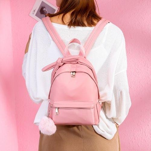 Bow-knot Casual Double Shoulder Bag Ladies Handbag Messenger Bag (Pink)