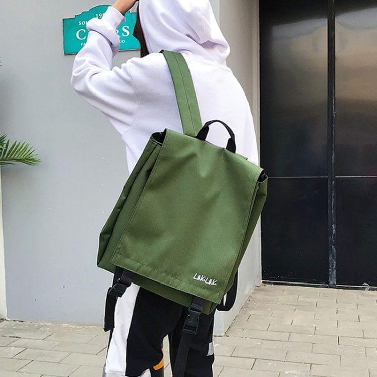 Fashion Multi-function Oxford Double Shoulders Bag Handbag Backpack School Bag (Green)